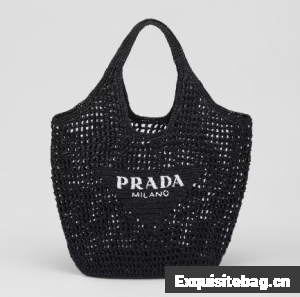 Prada Crochet tote bag 1BG424 black