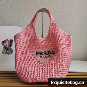 Prada Crochet tote bag 1BG424 pink