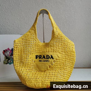 Prada Crochet tote bag 1BG424 yellow