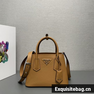 Prada Double leather mini bag 1BG443 brown