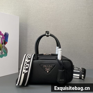 Prada Double leather small bag 1BB102 black
