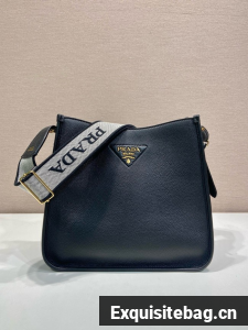 Prada Leather bag with shoulder strap 1BC073 black