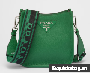 Prada Leather mini shoulder bag 1BH191 Green