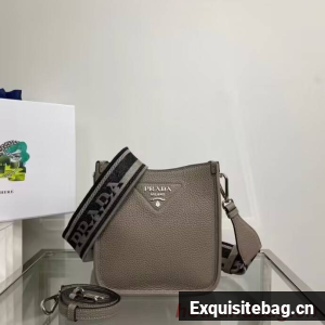 Prada Leather mini shoulder bag 1BH191 dark Grey