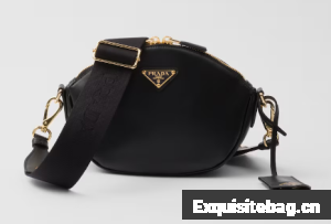 Prada Leather mini shoulder bag 1BH212 black
