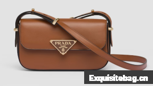 Prada Leather shoulder bag 1BD339 Cognac