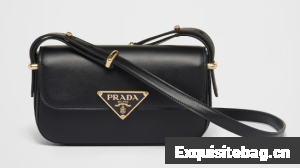 Prada Leather shoulder bag 1BD339 black