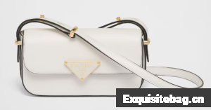 Prada Leather shoulder bag 1BD339 white