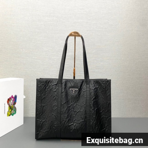 Prada Leather shoulder bag 1BG460 black