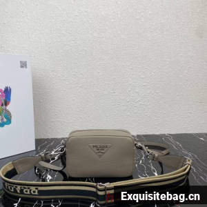 Prada Leather shoulder bag 1BH192 gray