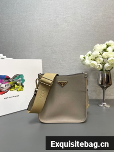 Prada Leather shoulder bag 1BH220 gray