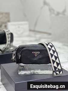 Prada Leather shoulder bag 1BH98 black