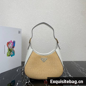 Prada Leather weave shoulder bag 1BC179 white