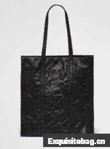 Prada Medium antiqued nappa leather tote bag 1BG587 black