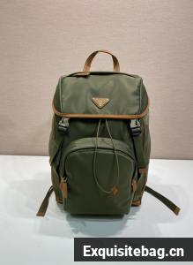 Prada Re-Nylon and Saffiano leather backpack 2VZ135 Musk Green 
