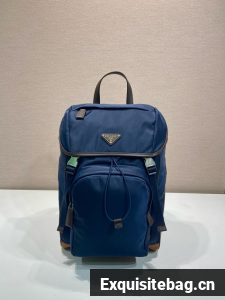 Prada Re-Nylon and Saffiano leather backpack 2VZ135 blue