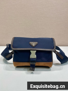 Prada Re-Nylon and Saffiano leather smartphone case 2ZH108 blue