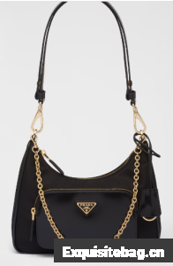 Prada Re-Nylon and brushed leather mini-bag 1BC198 black