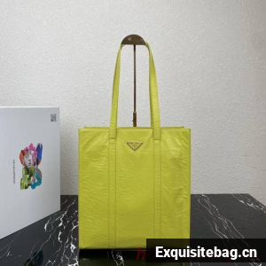 Prada Small antique nappa leather tote 1BG459 yellow