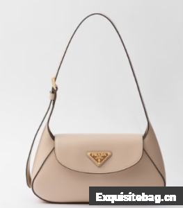Prada Small leather shoulder bag 1BD358 Travertine
