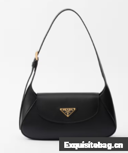 Prada Small leather shoulder bag 1BD358 black