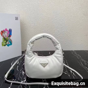 Prada Soft padded nappa leather mini-bag 1BA384 white
