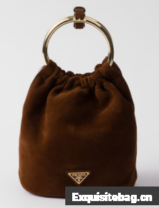 Prada Suede mini-bag 1BC227 Cocoa Brown
