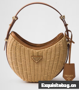 Prada Wicker and leather Prada Arque bag 1BC202 Natural