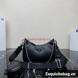 Prada leather shoulder bag 1AH024 black
