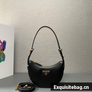 Prada leather shoulder bag 1BC199 black