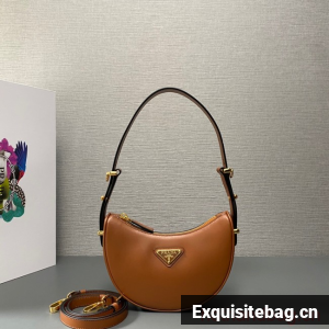 Prada leather shoulder bag 1BC199 brown