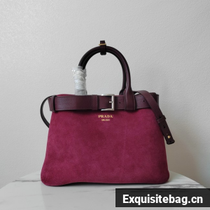 Prada medium leather tote bag 1BA434 Purple red