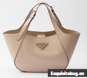 Prada medium leather tote bag 1BG483 Travertine