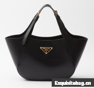 Prada medium leather tote bag 1BG483 black