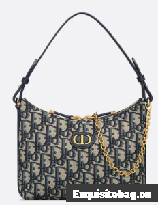 30 Montaigne Diorling Mini Bag with Chain Dior Oblique Jacquard S4309U Blue