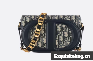 DIOR CD SIGNATURE BAG WITH STRAP Blue Dior Oblique Jacquard M9280UTZQ