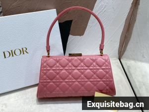 DIOR CARO COLLE NOIRE CLUTCH Cannage Lambskin C0688 pink