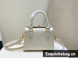 DIOR MEDIUM BOSTON BAG Box Calfskin M8675 white