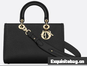 DIOR Medium Lady D-Sire My ABCDior Bag Black Bull Leather M1151OT