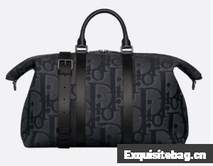 DIOR WEEKENDER 40 BAG Black Maxi Dior Oblique Jacquard 1ESDU134