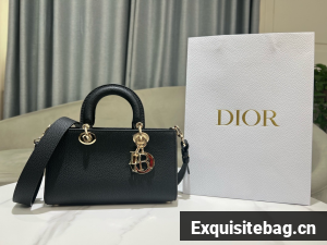 DIOR small Lady D-Sire My ABCDior Bag Bull Leather M11509T Black