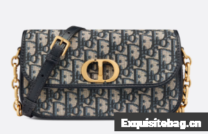 Dior 30 Montaigne Avenue Bag Blue Dior Oblique Jacquard M9260