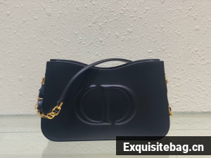 Dior CD SIGNATURE small BAG Black Calfskin with Embossed CD Signature C02229A