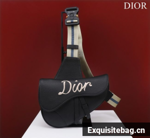 Dior Essentials SADDLE BAG Grained Calfskin 1ADPO093G BLACK