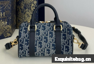 Dior Groove 16 Mini Bag Blue Denim Dior Oblique Jacquard S4000UB