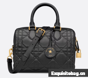Dior Groove 25 Bag Black Macrocannage Calfskin M1365UB