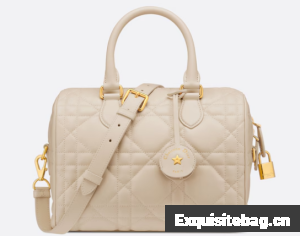 Dior Groove 25 Bag Dusty Ivory Macrocannage Calfskin M1365UBO