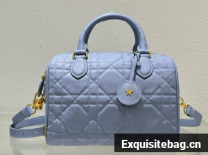 Dior Groove 25 Bag Macrocannage Calfskin M1365UBOL Pale Blue