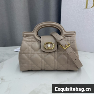 Dior Jolie Top Handle Mini Bag Cannage Lambskin S3123UN Beige