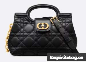 Dior Jolie Top Handle Mini Bag Cannage Lambskin S3123UN Black